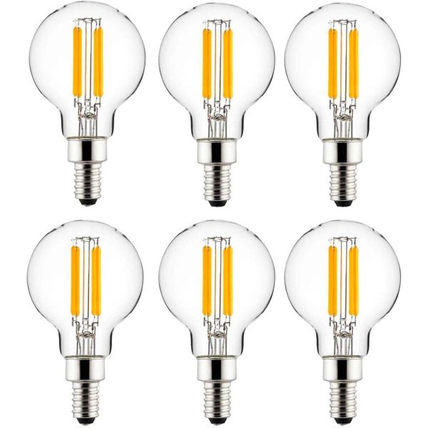 6Pk - Sunlite 5w LED G16.5 Filament Globe E12 Base 5000K Super White Bulb Sale