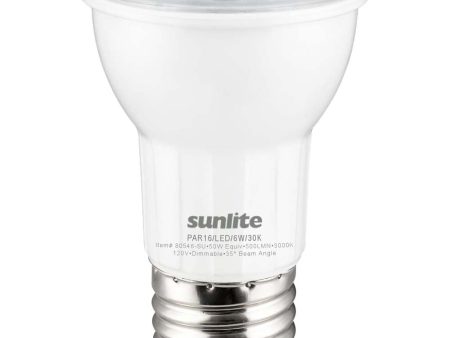 Sunlite 6w LED PAR16 Reflector E26 Base 3000K Floodlight Bulb - 50W Equiv on Sale