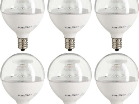 6Pk - Sunlite 5w LED G16.5 Clear E12 Base 3000K Bulb - 40W Equiv on Sale