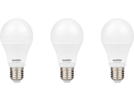 3Pk - Sunlite 6w LED A19 Non-Dimmable 3000K Warm White Bulb - 40w Equiv Cheap