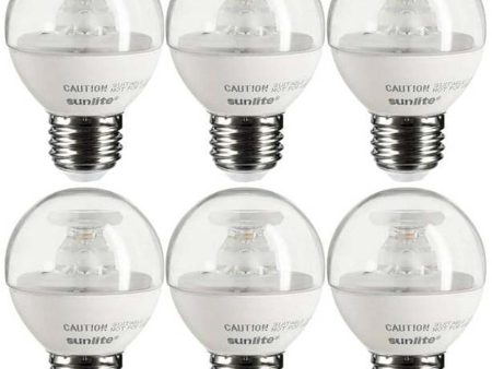 6Pk - Sunlite 5w LED G16 Clear 120v E26 Base 3000K Natural White Bulb on Sale