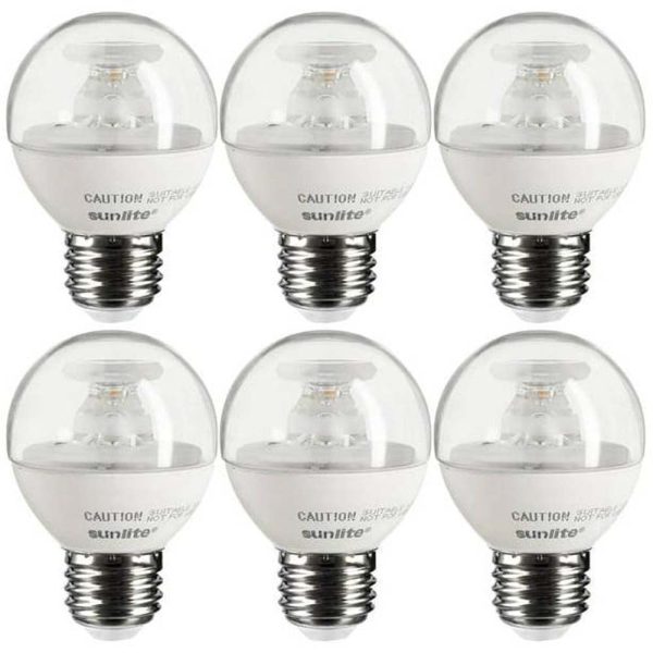 6Pk - Sunlite 5w LED G16 Clear 120v E26 Base 3000K Natural White Bulb on Sale