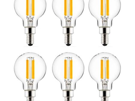 6Pk - Sunlite 6w 120v LED G16.5 Clear E12 Base 3000K Bulb - Natural White on Sale