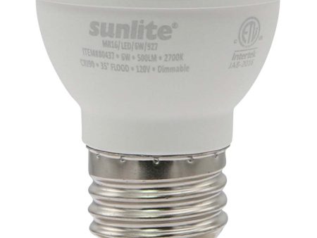 Sunlite 6w LED PAR16 Short Neck Recessed E26 2700K Flood Bulb - 50W Equiv Fashion