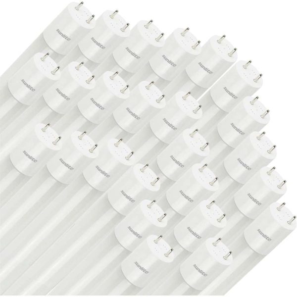 25Pk - Sunlite 17w LED T8 Light Tube 48-in G13 Base Frosted 4000K Ballast Bypass Fashion