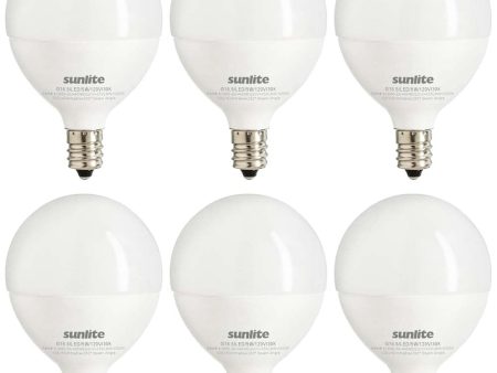 6Pk - Sunlite 5w LED G16.5 Frosted Globe E12 Base 4000K Bulb - 40W Equiv Cheap