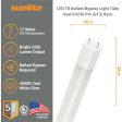 25Pk - Sunlite 17w LED T8 Light Tube 48-in G13 Base Frosted 4000K Ballast Bypass Fashion