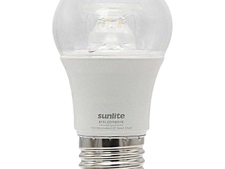 Sunlite 6w LED A15 Ceiling Fan Clear E26 Base 5000K Bulb - 40W Equiv For Discount