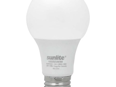 6Pk - Sunlite 11w LED A19 Dimmable 3000K Warm White Bulb - 75W Equiv For Discount