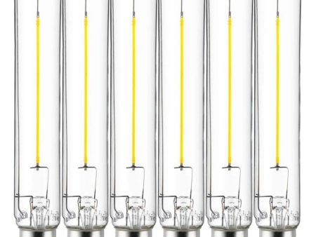 6Pk - Sunlite 2w LED Filament T6 T6.5 Tubular E17 2700K Bulb - 25W Equiv Cheap