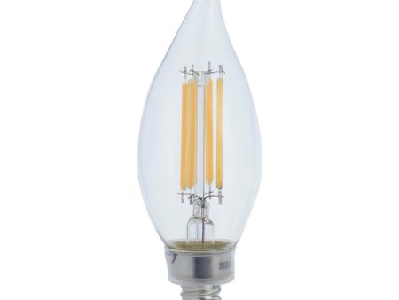 Sunlite 5.5w LED CA11 Flame Tip Chandelier E12 Base 3000K Bulb - 60W Equiv Hot on Sale