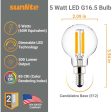 6Pk - Sunlite 5w LED G16.5 Filament Globe E12 Base 5000K Super White Bulb Sale