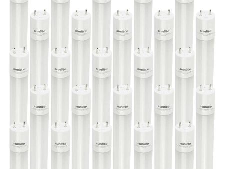 25Pk - Sunlite 11w LED T8  48-in G13 Bi-Pin Base 4000K Plug & Play Light Tube on Sale