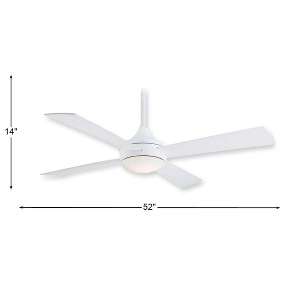 Aluma Wet 52  White LED Ceiling Fan with Remote For Sale