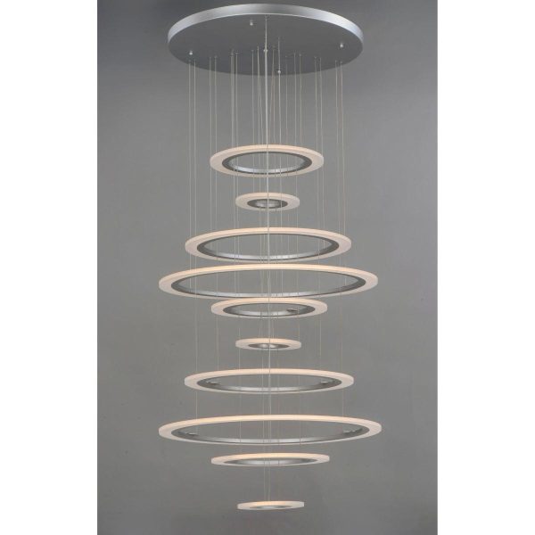 Saturn II 30 in. 10 Lights LED Pendant Light Silver Finish Cheap