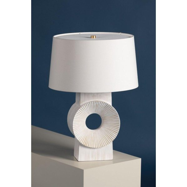 Milner Table Lamp Whitewash Ceramic with Aged Brass Accents Fashion