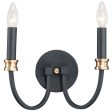 Charlton 12 in. 2 Lights Vanity Light Black Finish For Discount