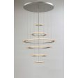 Saturn II 30 in. 6 Lights LED Pendant Light Silver finish For Sale