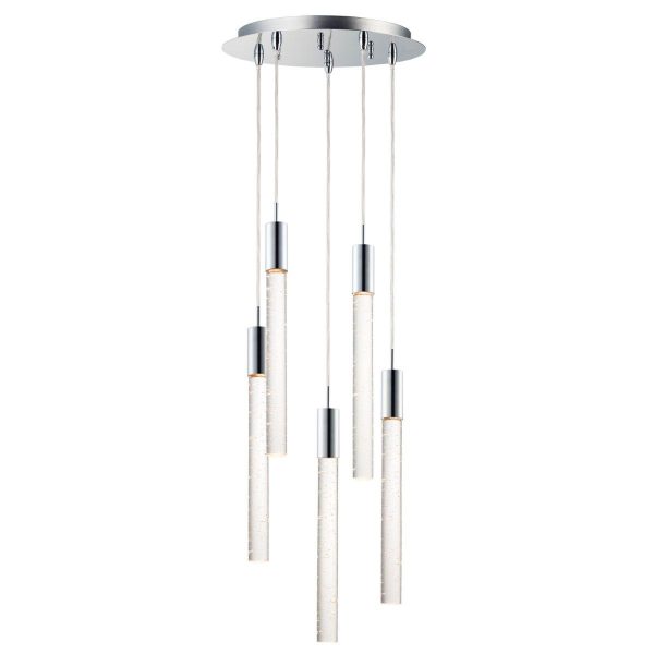 Big Fizz 13 in. 5 Lights LED Pendant Light Chrome Finish Fashion