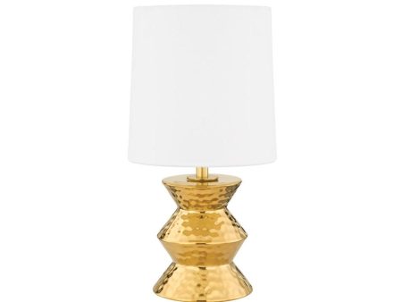 Zoe 17 inches Table Lamp Aged Brass Ceramic Gold Finish Hot on Sale