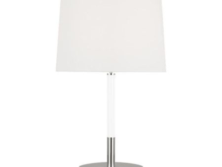 Monroe Medium Table Lamp Polished Nickel with White Accents Online now