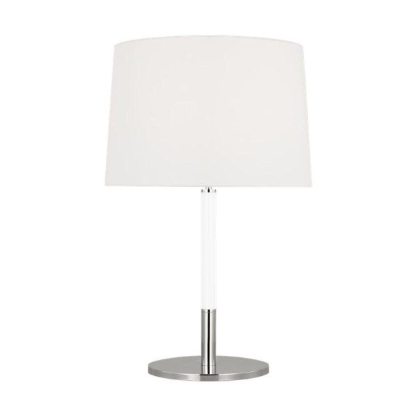 Monroe Medium Table Lamp Polished Nickel with White Accents Online now