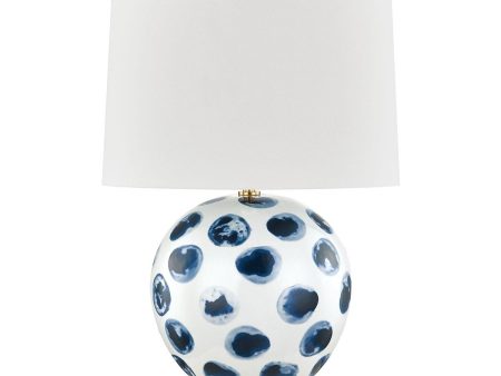 Blue Point Table Lamp White Bisque with Blue Dots Finish Online Hot Sale