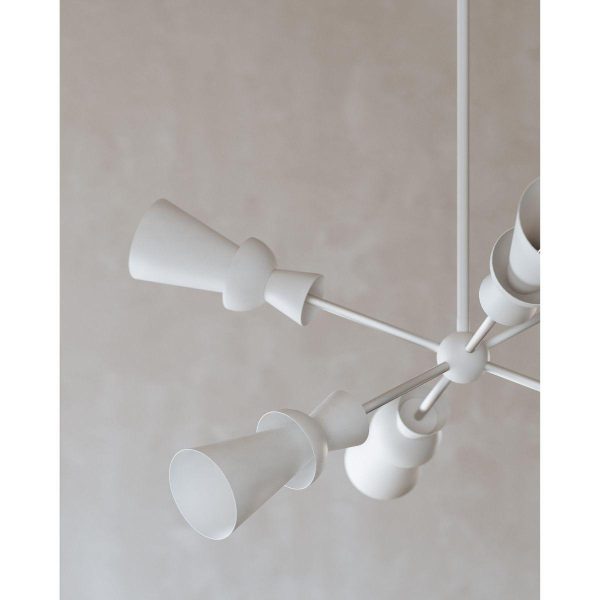 FLORENCE 6 lights Chandelier White finish Fashion