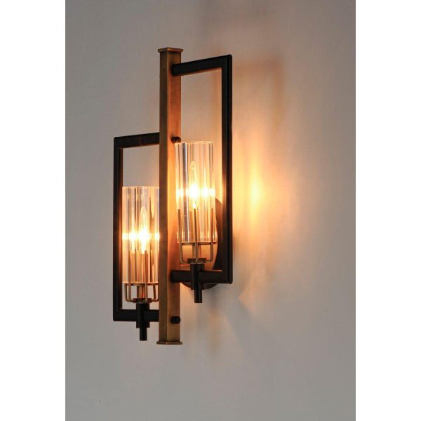 Flambeau 13 in. 2 Lights Vanity Light Black Finish Fashion