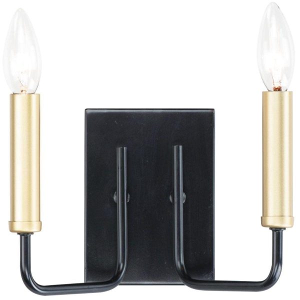 Sullivan 9 in. 2 Lights Vanity Light Black & Gold Finish Cheap