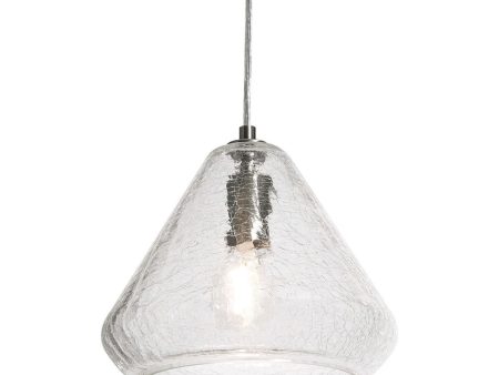 Armitage 10 in. Pendant Light Satin Nickel finish with Clear Crackle shade For Discount