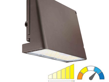 LED Cutoff Wall Pack With Photocell, 100 Watts Adjustable, 15000 Lumens, 30K 40K 50K, 120-277V Supply