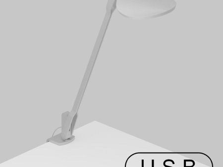 Splitty Silver Contemporary LED Desk Lamp with One-Piece Desk Clamp Online