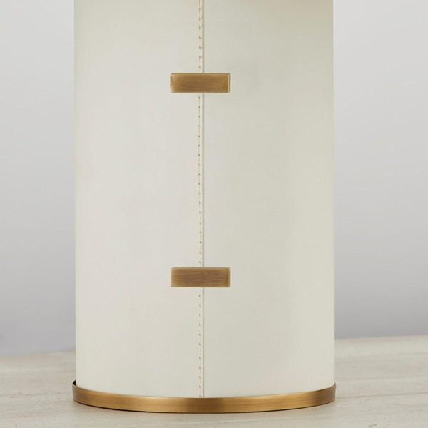 Bond 15 inches Table Lamp Parchment Wrapped Body with Patina Brass Accents on Sale