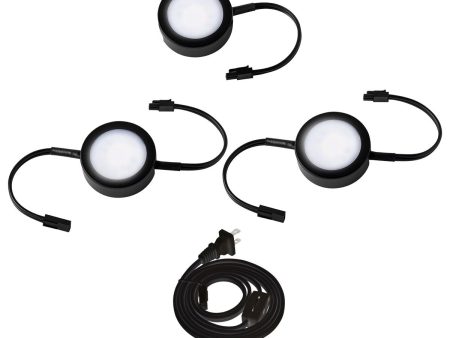 120V 3-CCT Puck Light Kit, 3  Wide, 27K|30K|35K, Black Hot on Sale