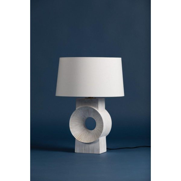 Milner Table Lamp Whitewash Ceramic with Aged Brass Accents Fashion