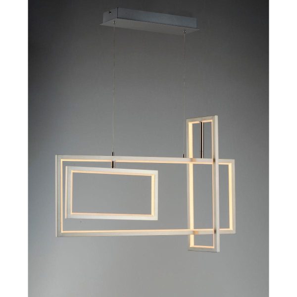 Link 32 in. 3 Lights LED Pendant Light Nickel finish Fashion