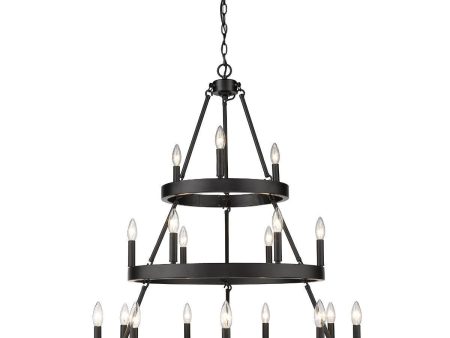 Alastair 18 lights 38 in. Chandelier Black finish For Cheap