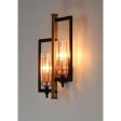 Flambeau 18 in. 2 Lights Vanity Light Antique Brass & Black Finish For Cheap