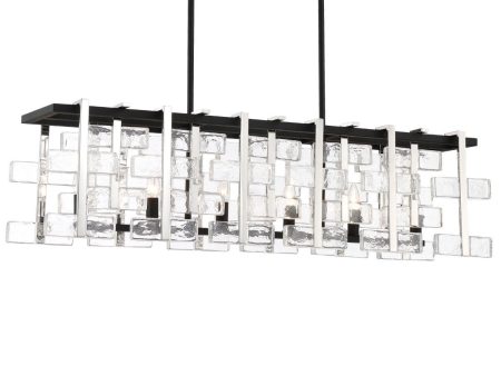 Painesdale 45 in. 6 Lights Chandelier Black & Polished Nickel Finish For Cheap