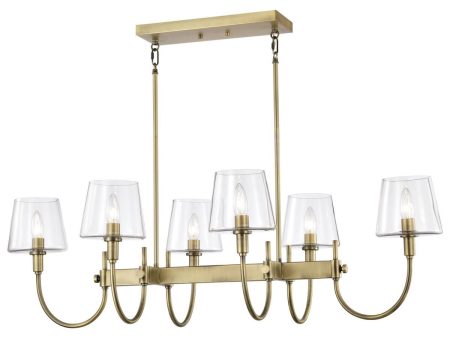 Brookside 42 in. 6 lights Pendant Light Vintage Brass Finish Cheap