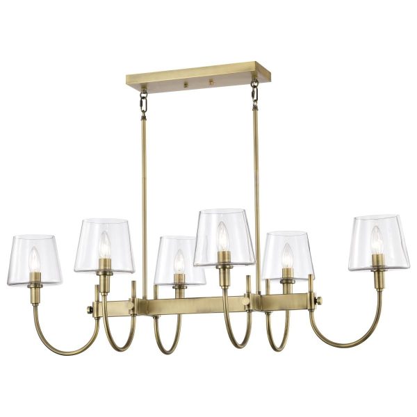 Brookside 42 in. 6 lights Pendant Light Vintage Brass Finish Cheap