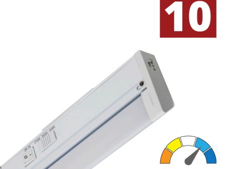 10 Inch Under Cabinet LED Light with Tilting Lens, 450 Lumens, Selectable CCT, 120V For Discount