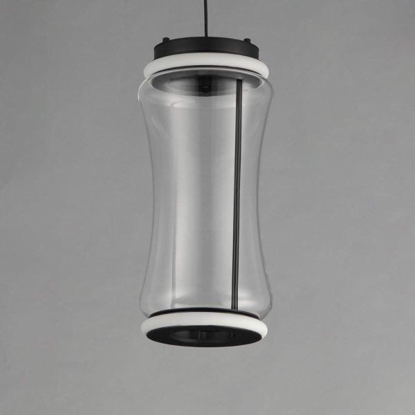 Syndicate 9 in. 2 Lights LED Pendant Light Black Finish For Cheap