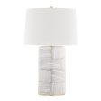 Borneo Table Lamp Aged Brass with White Stripes Combo Finish Online Hot Sale