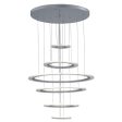 Saturn II 30 in. 6 Lights LED Pendant Light Silver finish For Sale