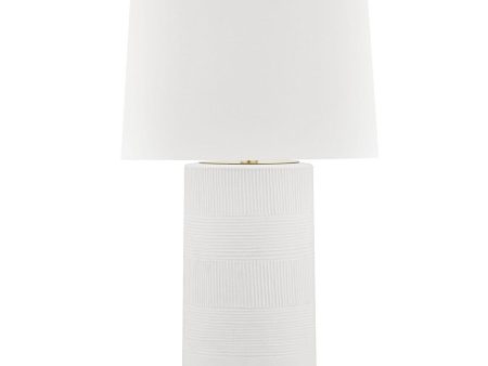 Borneo Table Lamp Aged Brass with Soft Off White Finish Online now