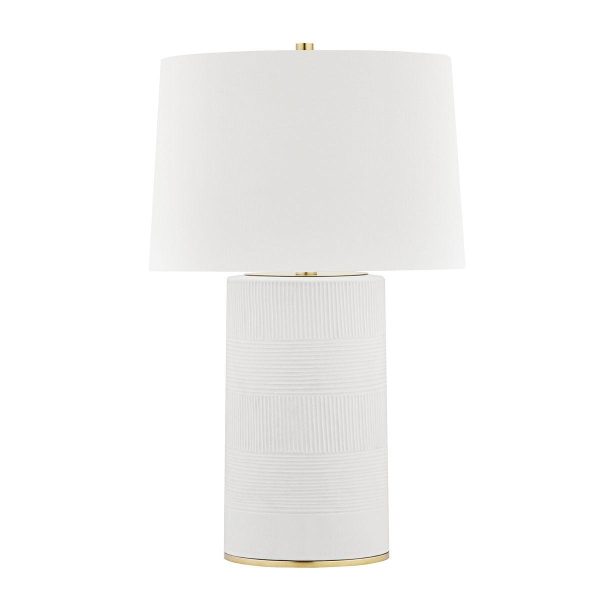 Borneo Table Lamp Aged Brass with Soft Off White Finish Online now