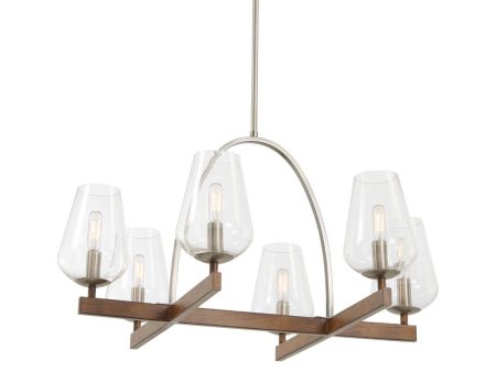 Birnamwood 28 in. 6 Lights Chandelier Brushed Nickel finish Online