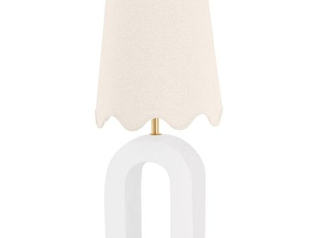 Roshani Table Lamp Ceramic Raw Matte White with Aged Brass Accents Fashion